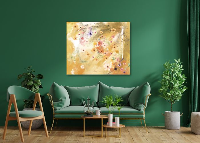 Nature-inspired artwork featuring pastel wildflowers printed on quality canvas. Inspirational Art for Stylish Interiors.