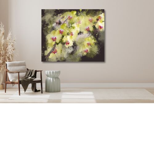 Ballerina and Green Orchids