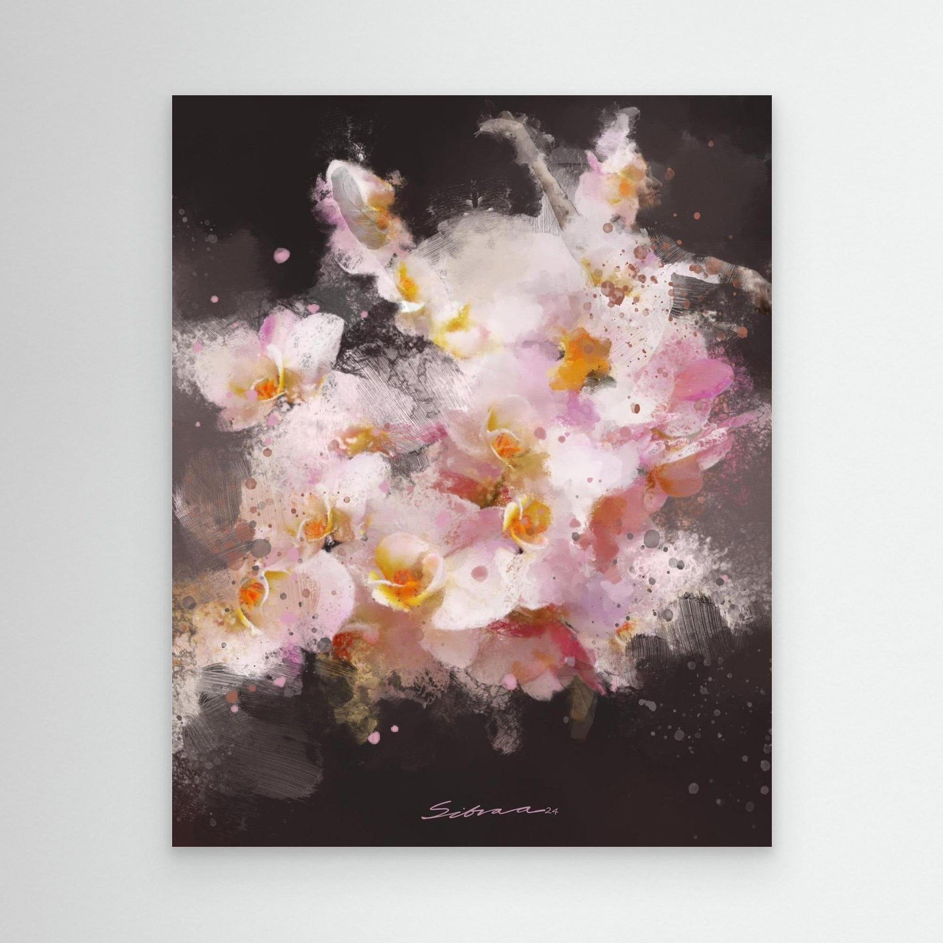 Ballerina and Pink Orchids